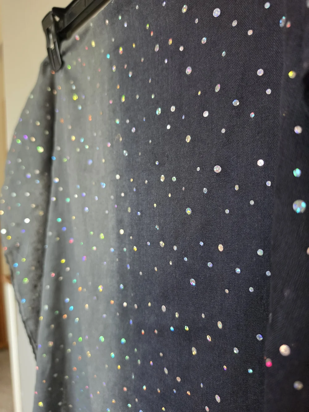Gray Sequin Dot Scarf